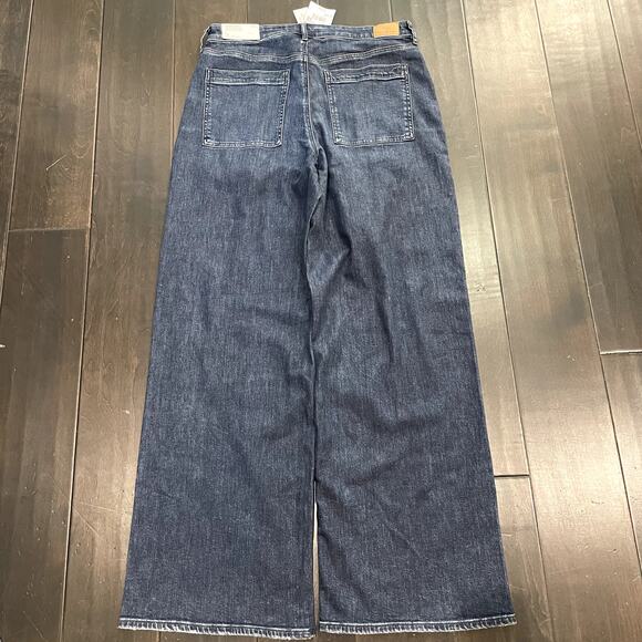 NEW American Eagle Dreamy Drape Super High Rise Baggy Wide-Leg Jean Size 14L - Picture 3 of 3